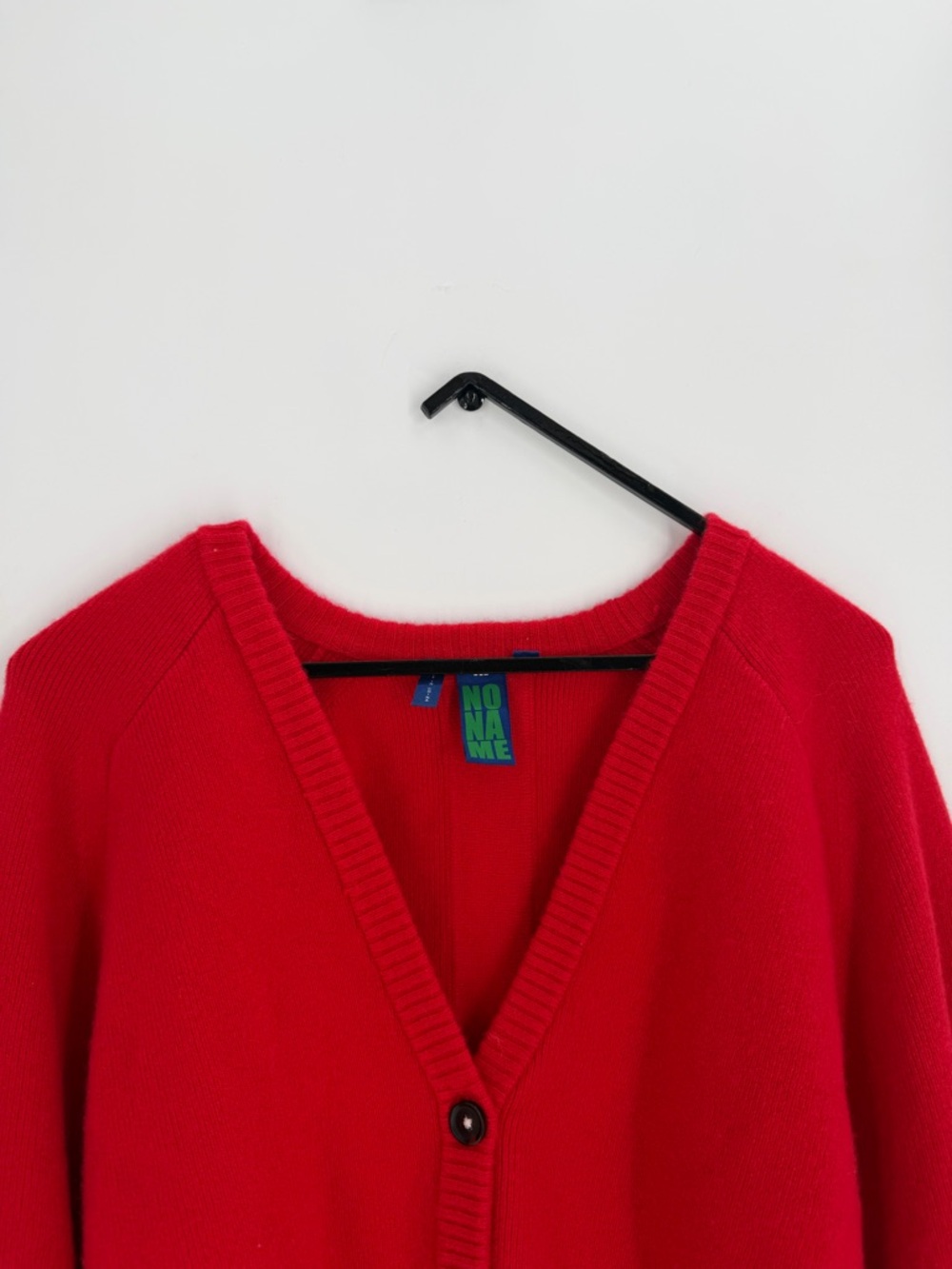 No Name Perri Cashmere Blend Blouson Sleeve Cardigan Sweater In Red